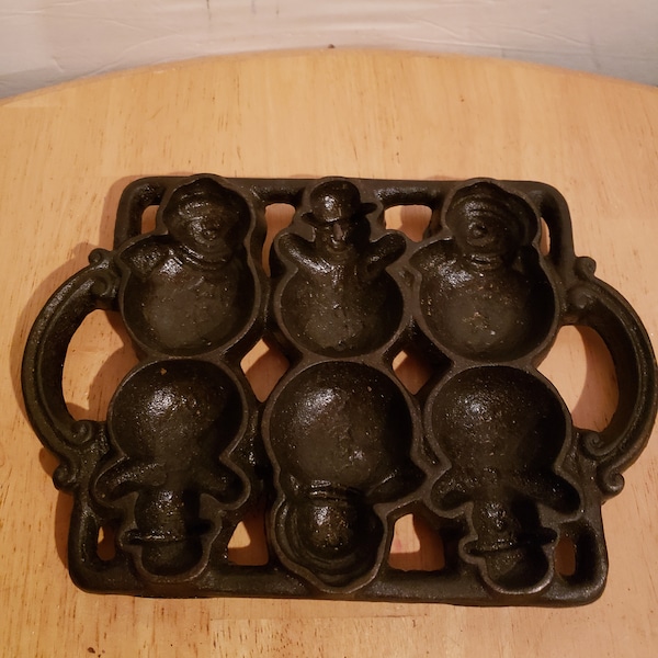 Cast Iron Snowman Mold - Etsy