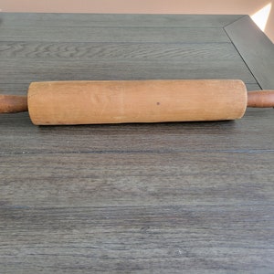 Antique Large One Solid Piece Primitive Wooden Rolling Pin