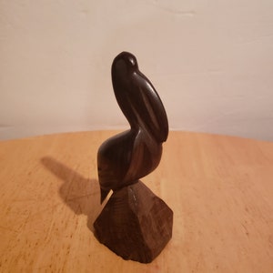 Vintage Wooden Pelican Sculpture