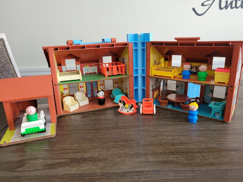 Vintage Fisher Price House With Accessories Etsy