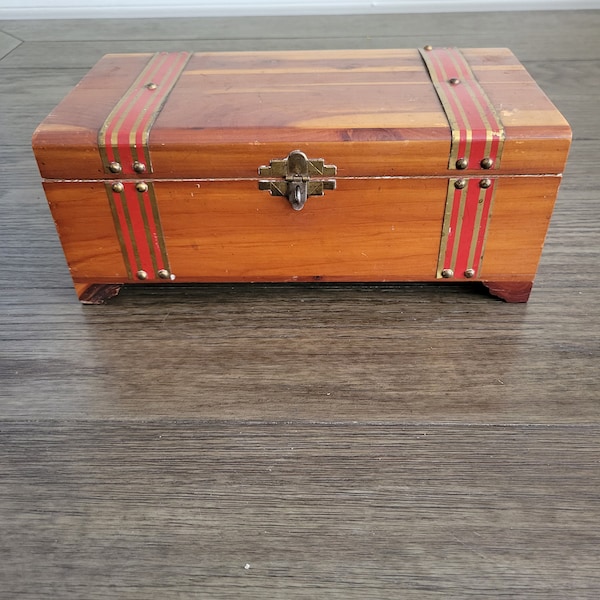 Vintage Cedar Jewelry Box