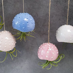Whimsical Ceramic Jellyfish Planter for Air Plants - Modern Hanging Home Decor
