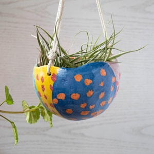 Sphere planter indoor, Hanging  flower pot boho decor