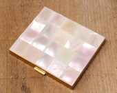 Vintage Schildkraut - Mother Of Pearl Compact - Compliments of Senator Dudley J. LeBlanc