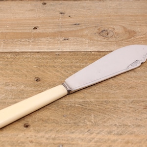 Vintage Fish Serving Knife — Silver Plated with Faux Bone Handle
