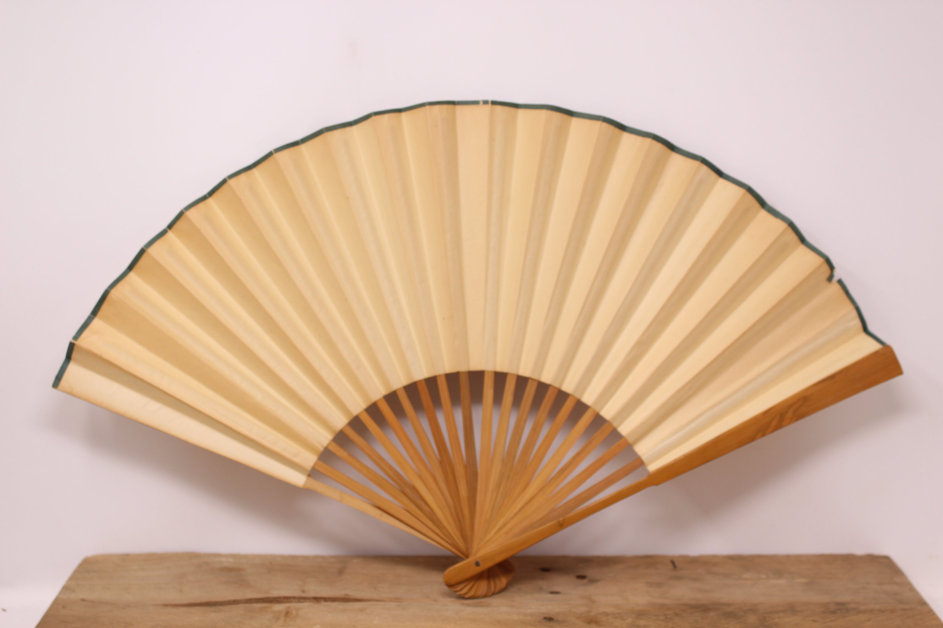 12 Folding Black Bamboo & Paper Hand Fan / Display Fan Etsy