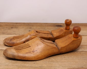 Pair of Vintage Wooden Shoe Trees - Marked 8