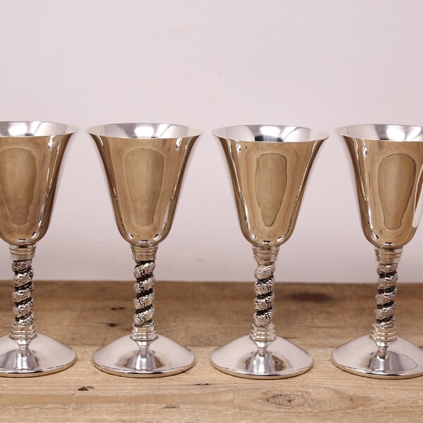 Silver Plate Goblets Etsy