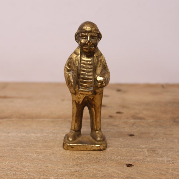 Vintage Solid Brass Sailor / Fisherman / Maritime Man Figurine
