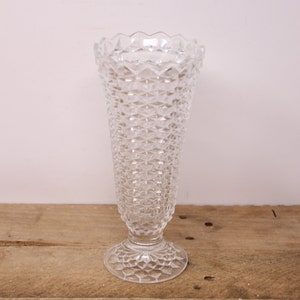 Vintage Flared Trumpet Vase with  Diamond Pattern
