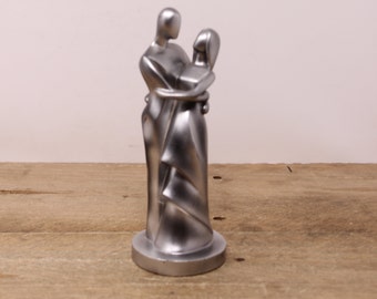 Vintage Silver Tone Figurine - Couple Embracing / Dancing