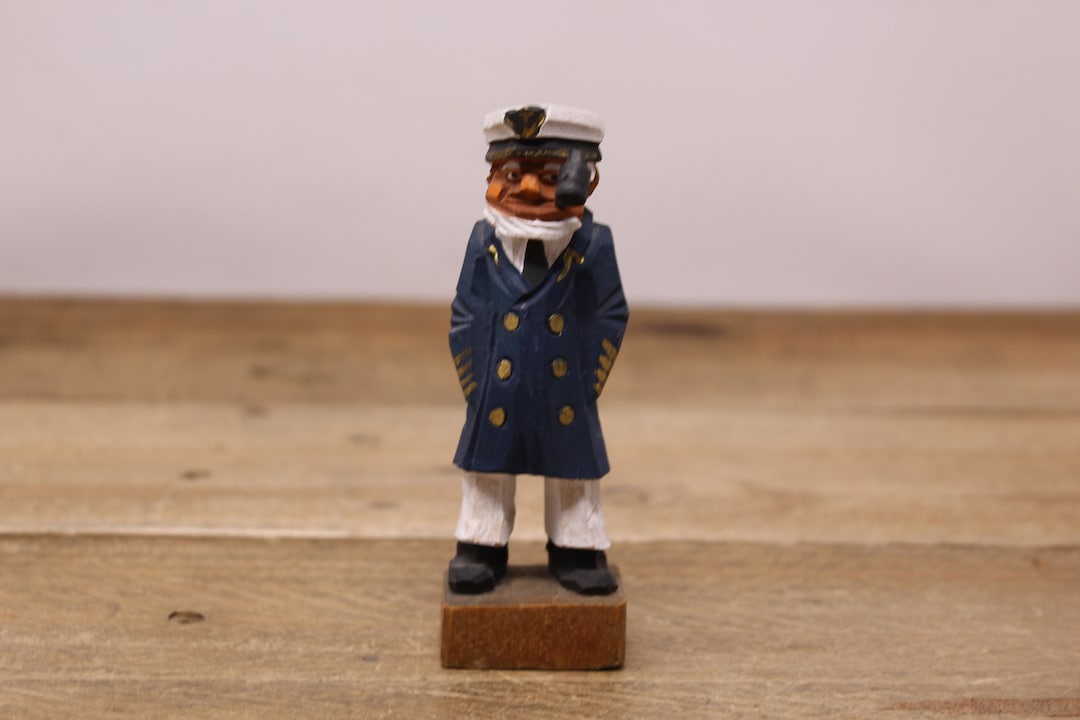 Vintage Hand Carved Wooden Sea Captain / Maritime Man Figurine - Etsy