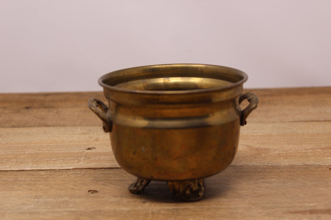 Vintage Footed Brass Plant Pot / Planter Etsy — free download