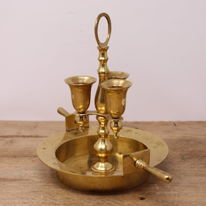 Reproduction de lampe bougie 3 lumières vintage en laiton massif
