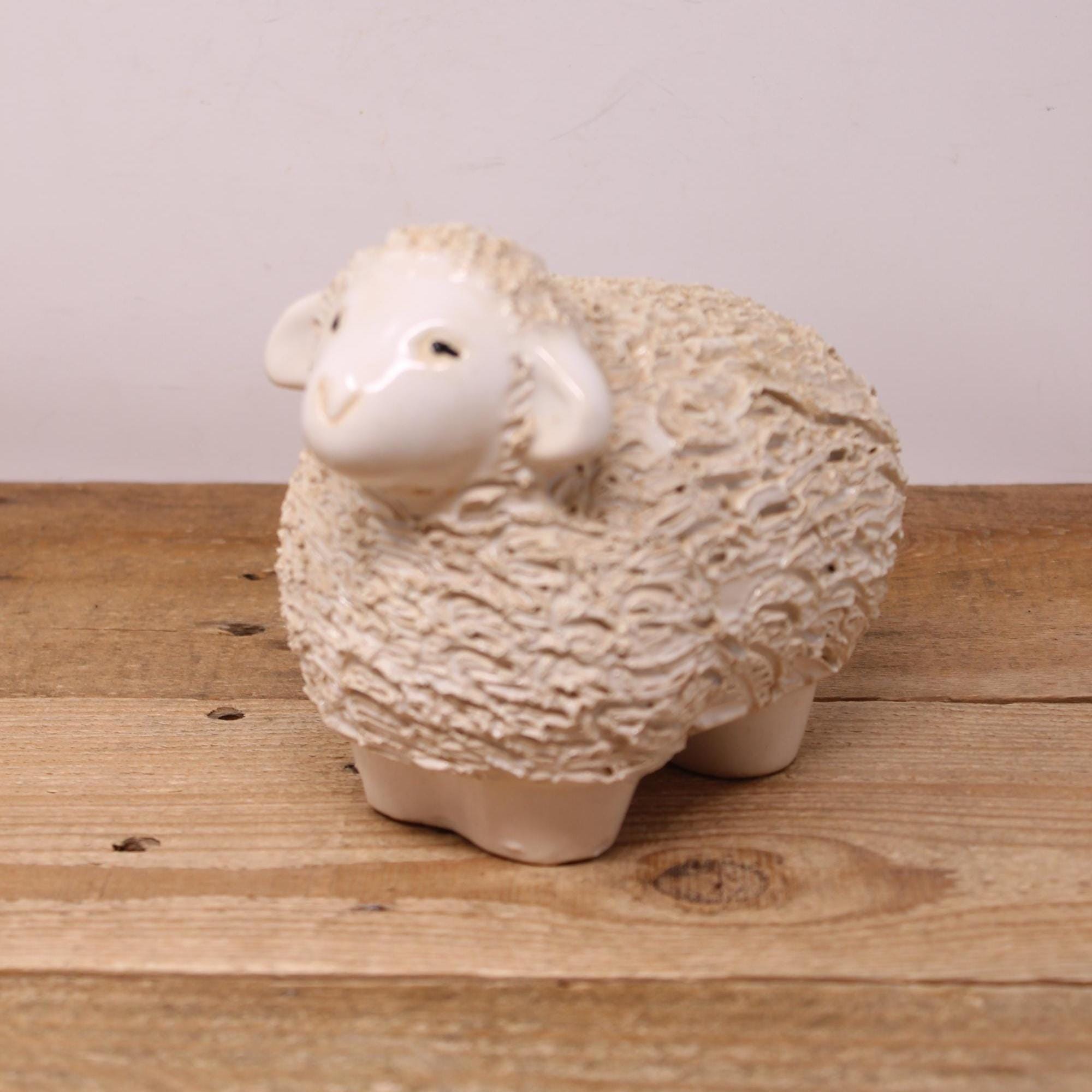 Ceramic Textured Sheep Figurine