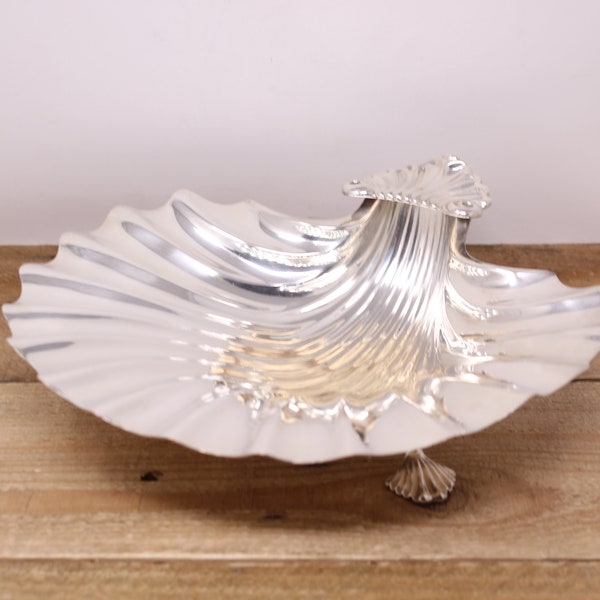 vintage Birks Regency Silver Plate en forme de coquillage bol de service/coupe à fruits