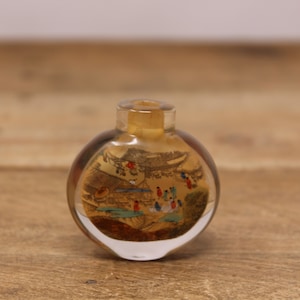 Vintage Chinese Glass Snuff Bottle - Reverse Painted