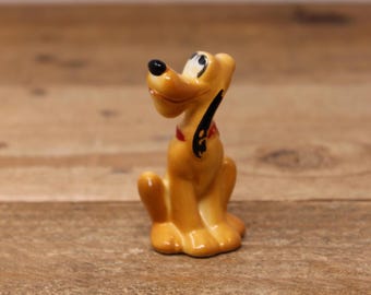 Vintage Walt Disney Productions - Ceramic Pluto 2.5" Figurine - Made in Japan
