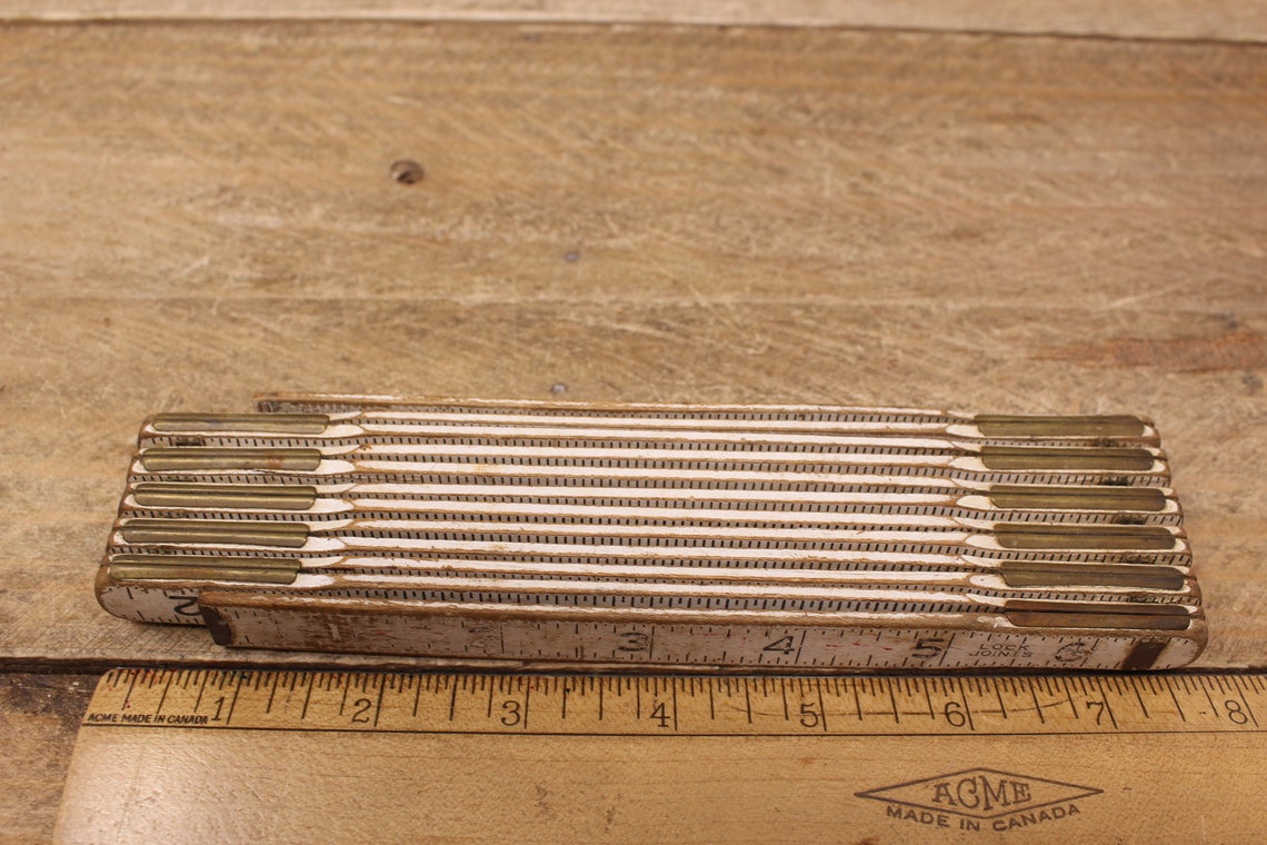 Lufkin Rigid 72 Inch Ruler Vintage Wood Folding Ruler 72