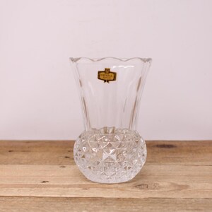 vintage Crystal Zajecar - Diamond Design = Vase en cristal 24 % festonné - Fabriqué en Yougoslavie