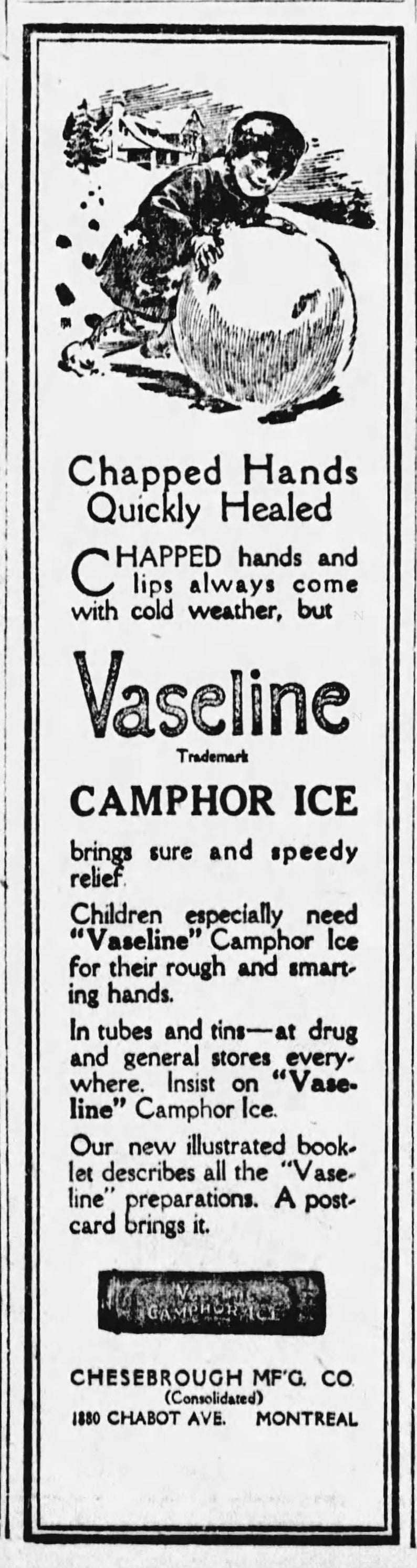Antique Vaseline Camphor Ice - Metal Medicinal Tube, Made in Canada ...