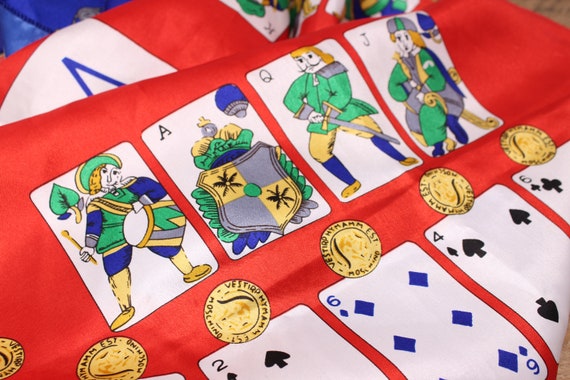 Vintage Moschino Couture Scarf - Playing Card Pri… - image 6