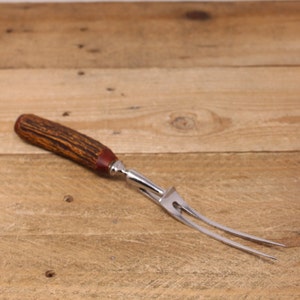 Vintage Faux Antler - 10-Inch Carving Fork / Meat Fork - Made in England