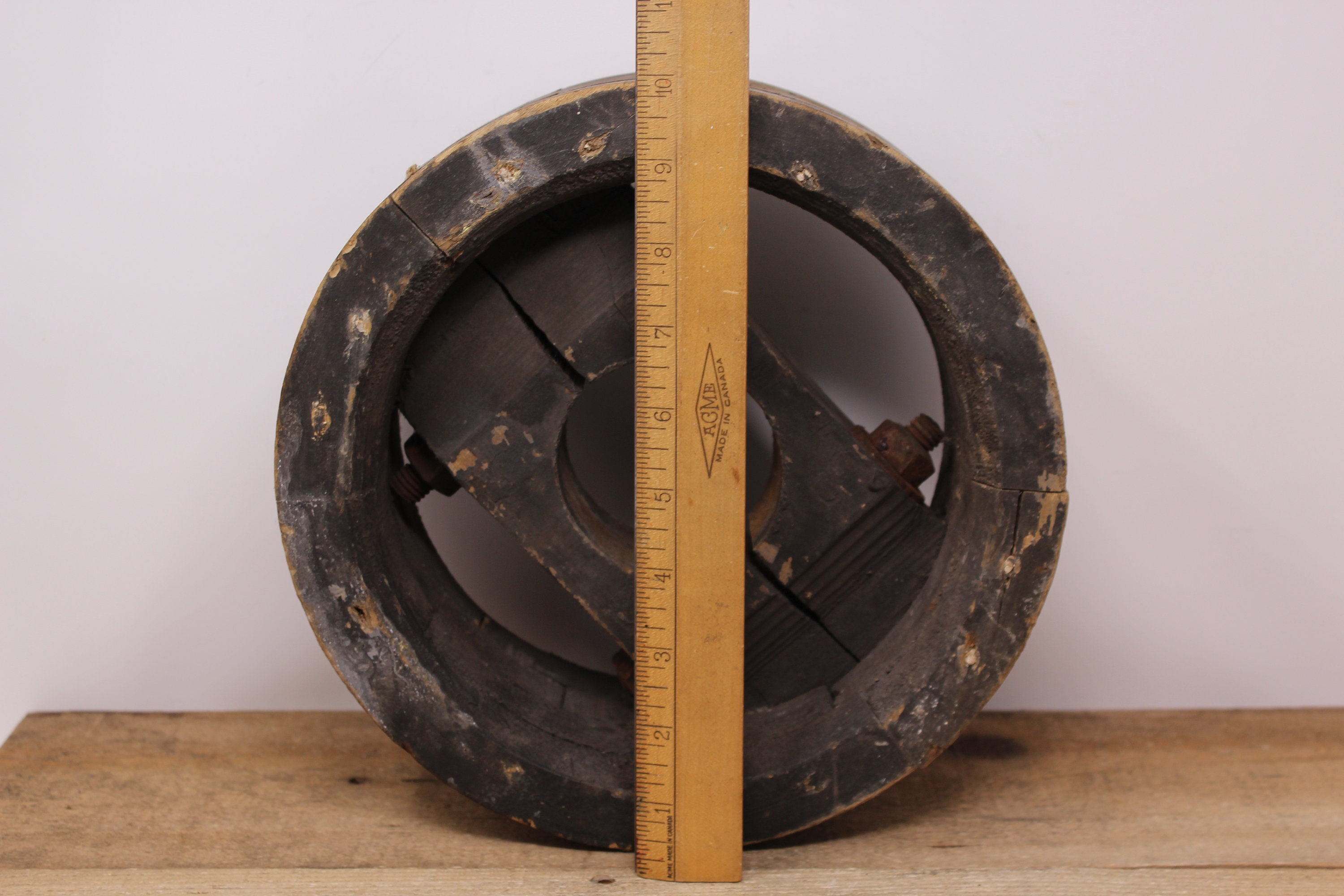 Antique Drive Wheel Wooden Flat Belt Pulley Wheel Etsy