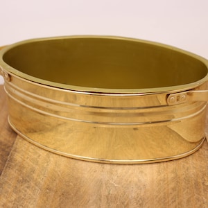 Vintage F.T.D.A. Oval  Brass Planter by Nijhof Zevenoor - Holland - With Liner