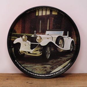 Vintage &quot;General Tire&quot; 1929 Mercedes-Benz Round Metal Advertising Bar Tray
