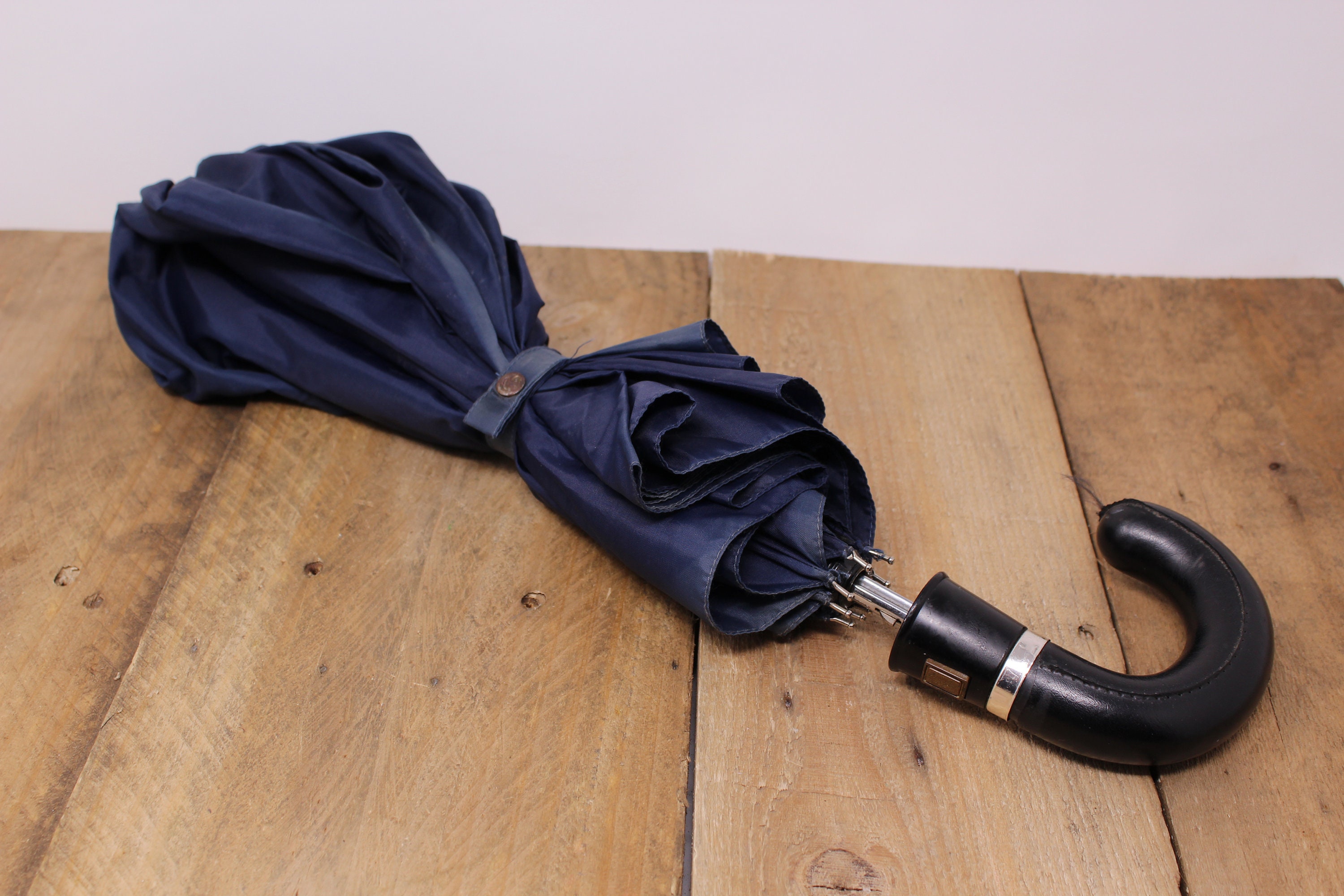 Vintage Christian Dior - Collapsible Umbrella - Navy - Etsy Vintage Christian Dior - Collapsible Umbrella - Navy - Etsy