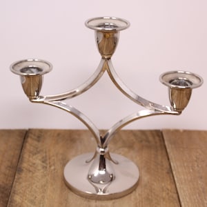 Vintage Silver Plated Ianthe - Art Deco - Three Candles Candelabra - England