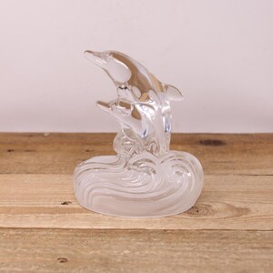 Vintage RCR Crystal Dolphin Figurine: Royal Crystal Rock Mother & Calf