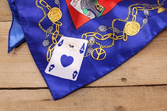 Vintage Moschino Couture Scarf - Playing Card Pri… - image 2