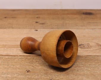 Antique Primitive Wooden Donut Cutter - Early American Treenware