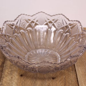 Clear Pressed Glass Salad Bowl