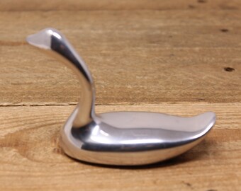 Vintage Hoselton Aluminum Swan Sculpture – Signed Canadian Art