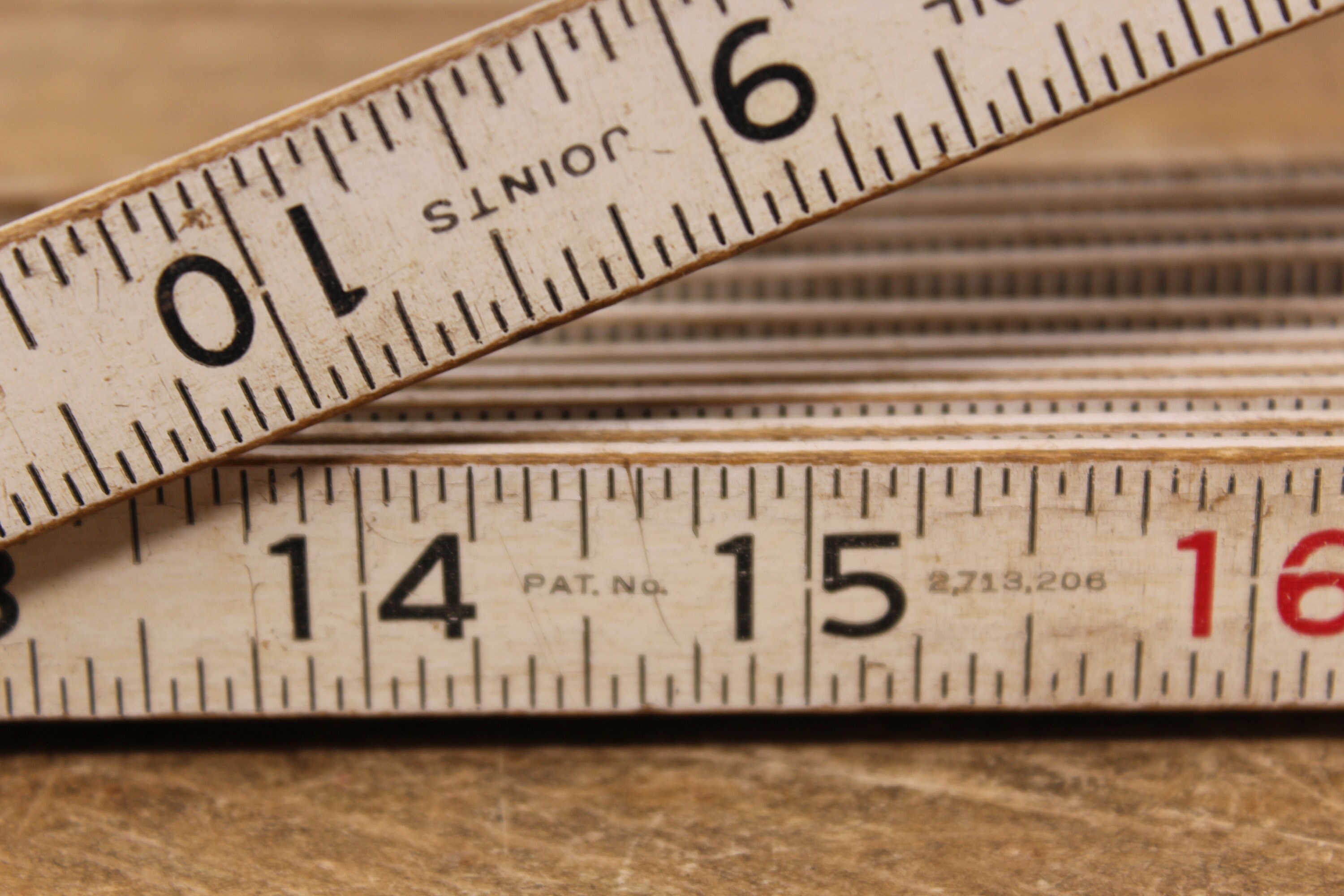 Lufkin Rigid 72 Inch Ruler Vintage Wood Folding Ruler 72