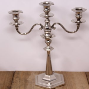 Vintage Silver Plated - Art Deco - Three Arm Candelabra