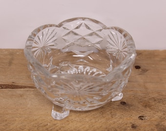 Vintage EAPG -  Footed Glass Candy Bowl / Mayonnaise Bowl