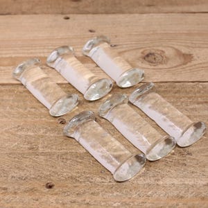 6 Vintage Abbott Glass Knife Rests