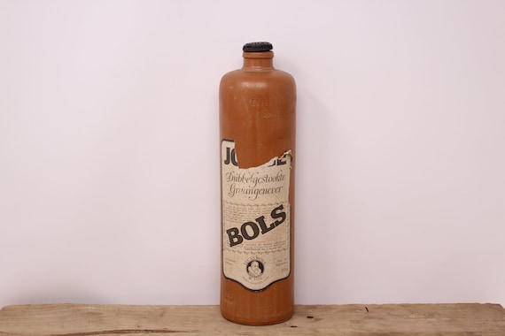 Antique Dutch Erven Lucas Bols Amsterdam Stoneware Bottle