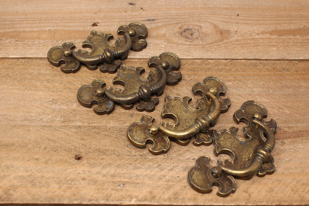 4 Vintage Brass Color Batwing Style Drawer Pulls Canada KBC 1 N2615 Etsy