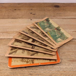 7 cartes anciennes pour stéréoscope - James M. Davis - Copyright by B.W. Kilburn
