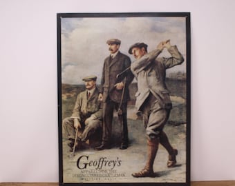 Vintage Geoffrey's Apparel Metal Sign – Golf Advertising Art