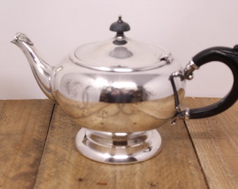 Vintage Silver Plate Footed Teapot with Bakelite Handle