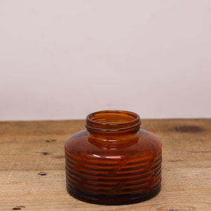 Vintage Owens-Illinois Glass Company - Round Amber Bottle
