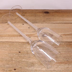 Vintage Tall Air Twist Stem Champagne Flutes - Set of 2