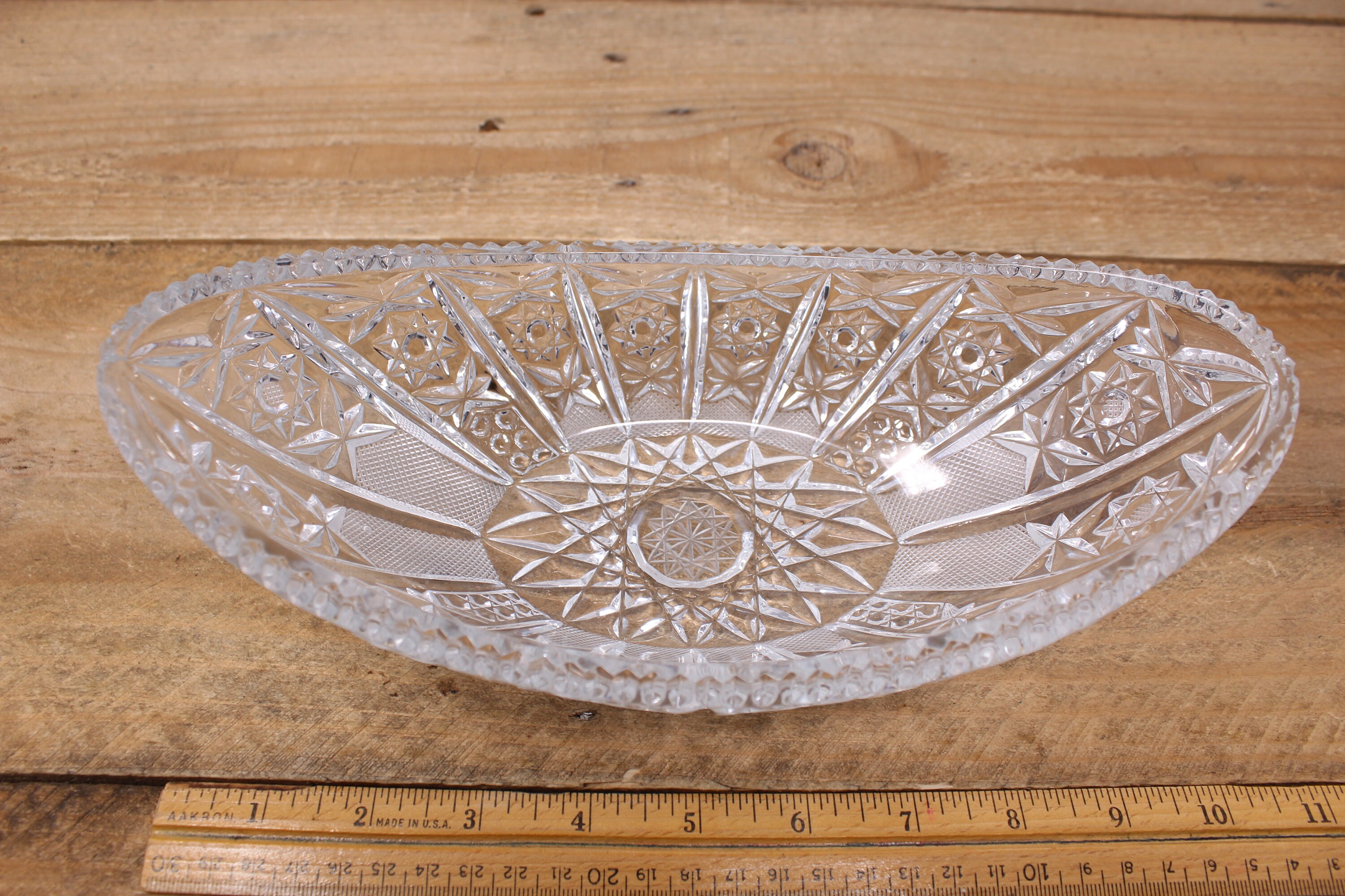 Vintage Pressed Glass Oval Boat Shaped Bowl / Fruit Bowl Etsy Canada
