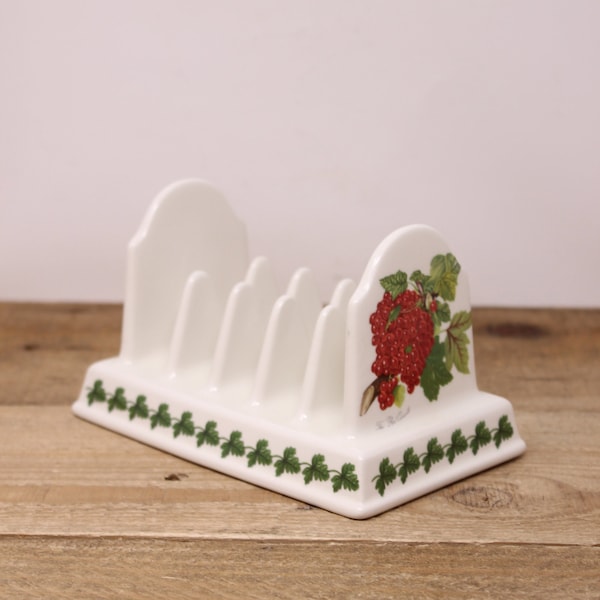 Vintage Pomona by Portmeirion - Red Currant  / Georgian Peach Design Porcelain  5-Slice Toast Rack